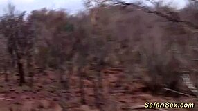 African Babe Takes Monster Cock in Wild Outdoor Threesome with Ebony Deepthroat and Facial Orgy