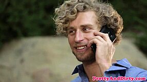 blindfolded ginger babe bent over for rough doggystyle pussy pounding