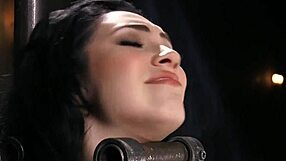 babe's ass whipped hard while strapped in metal device