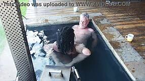 ebony secretary rides boss's big black cock in steamy jacuzzi fuck