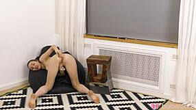 Solo Fuck Doll Macy Ssens Shaved Pussy Masturbation Closeup in 4K.