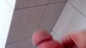 bisexual bathroom masturbation leads to explosive cumshot