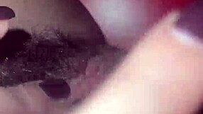 solo fingering hairy pussy and beaver closeup