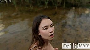 Skinny 18+ Girl Small Tits Outdoor Masturbation Orgasm