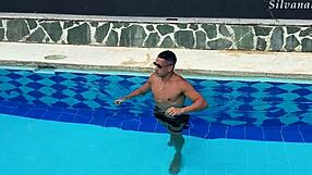 Does Silvana Lee's curvy latina body in the pool make this fitness guy explode?