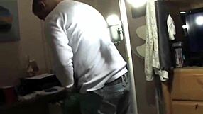 Petite brunette coed teases at university party before group pussy fucking and cumshots