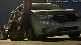 Cuckold Wife Caught Sucking at Gloryhole in Public Car