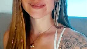 tattooed babe loses control fingering herself wildly on webcam like a total slut