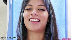 Captivating Brunette Stunner Shares First Sex Experience in Daddy Casting Interview on Sofa