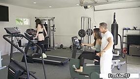 stepdad you're the coolest ever watching me workout then fingering my pussy in this tight dress