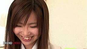 did sultry japanese student naosima ai swallow creampie after blowjob?