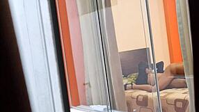 voyeur catches my sexy colombian neighbor riding her boyfriend's cock upskirt