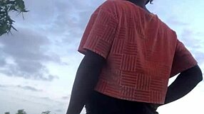 crazy bitch twerks half naked through forest