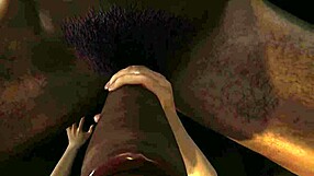 Teen babe gives POV virtual blowjob deepthroating big black cock to swallow cum