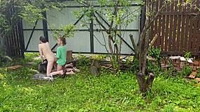anastasia mistress pegs slave sasha earth outdoors with huge strapon