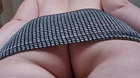 Accidental upskirt catches blonde's shaved pussy and wet masturbation voyeur style