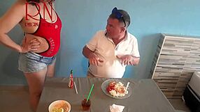 Naked Curvy Maid Waitress Serves Juicy Pussy – Guest Eats from Navel in Restaurant Dorm Domination