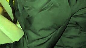 her throat takes a massive load gagging and swallowing every drop outdoors