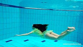 nina mohnatka's shy petite blonde small tits tease underwater pool swim