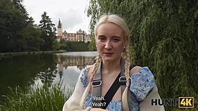 Hunt4k Hunter Spots Tight 18+ Pussy in Park for Rough Outdoor Fuck