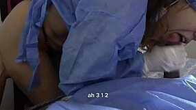 nurse milf sucks patient cock deep for semen sample in hospital