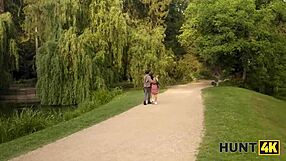 Hunt4k Hunter Spots Tight 18+ Pussy in Park for Rough Outdoor Fuck