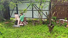 anastasia mistress pegs slave sasha earth outdoors with huge strapon