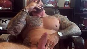 i light up my cigar while sporting this massive hard on craving action