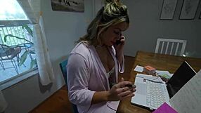 stepmom's big tits bounce as she rides my monster cock cowgirl style