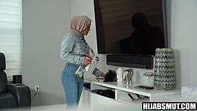 muslim maid secretly slurps boss's monster cock in pov cleaning session