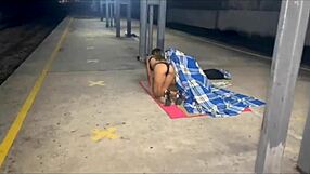 Brazillian Wife Spits and Blows Homeless Guy at Train Station for Wet Pussy Thrill