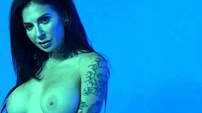 wanna watch this busty milf Joanna Angel strip her neon lingerie slow?