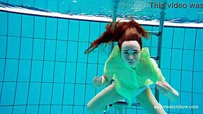 nina mohnatka's shy petite blonde small tits tease underwater pool swim