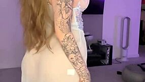 dirty brunette with huge melons dances, fingers and spanks in epic solo toy play