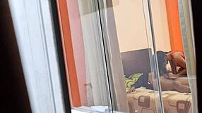 voyeur catches my sexy colombian neighbor riding her boyfriend's cock upskirt