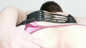 colombian hotwife slut flashes giant cameltoe ass to husband's boss in miami corset