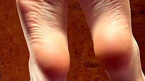 Girl Smoothly Applies Lotion to Her Soft Feet in Close-Up