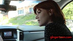 horny petite redhead teen cruises city streets then gets her pussy banged deep in group oral frenzy