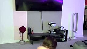 dirty brunette with huge melons dances, fingers and spanks in epic solo toy play