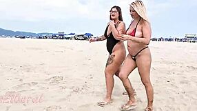me and my friend flashing pussy and ass like total sluts on the beach