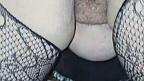 Preggo granny milf spreads cheeks wide after clothes rip striptease