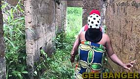 hot niger ghetto ebony bbw rides big cock doggystyle bent over outdoor creampie