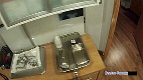 dr tampa trades sex backstage, helena price spreads small tits pussy in latex gloves and glasses 😈🔥