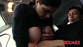 Sexmex Horny Cops Layla's Big Tits Bounce During Wild Blowjob Action