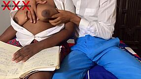 African senior student bangs horny ebony classmate doggystyle in hardcore study session