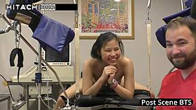 Raya Nguyen fingers shaved pussy begging daddy close-up