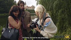 Hunt4k Hunter Spots Tight 18+ Pussy in Park for Rough Outdoor Fuck