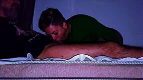 the lovers kiss deeply before he licks her pussy then fucks missionary to mutual orgasms and creampie bliss