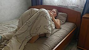 Waking horny I masturbate wildly to porn soaking orgasm