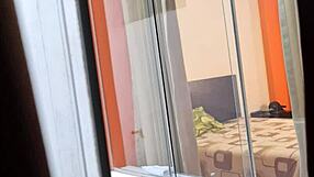 voyeur catches my sexy colombian neighbor riding her boyfriend's cock upskirt